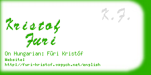 kristof furi business card